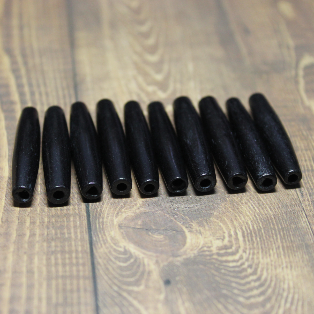 1.5" Black Hairpipe, 10 pieces - HP 4