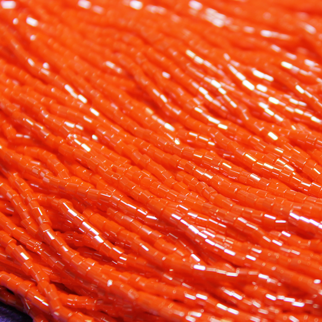 11/0 Czech 2 Cut Opaque Orange Luster - 112B