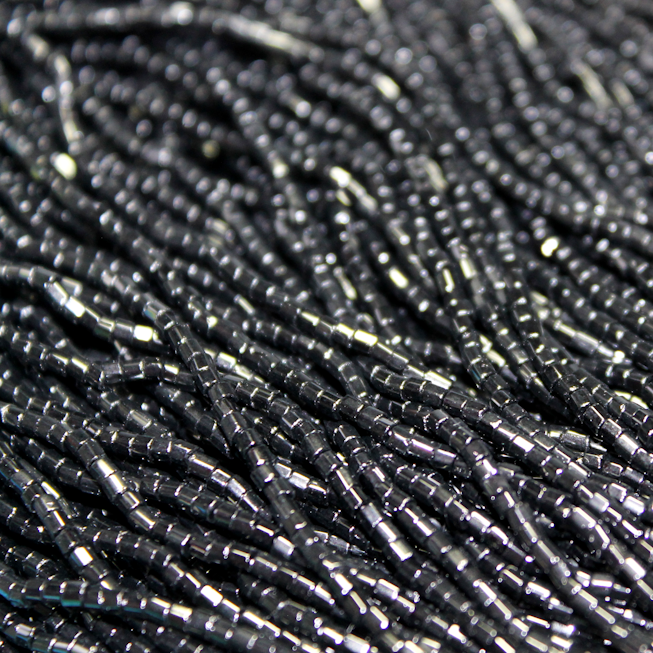 11/0 Czech 2 Cut Opaque Black - 112C