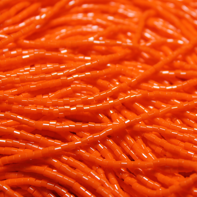11/0 Czech 2 Cut Opaque Orange - 112I