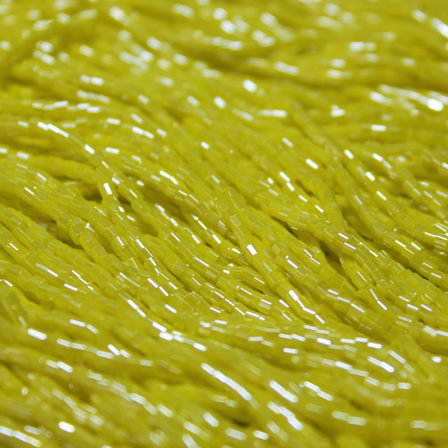 11/0 Czech 2 Cut Opaque Yellow Luster - 112M