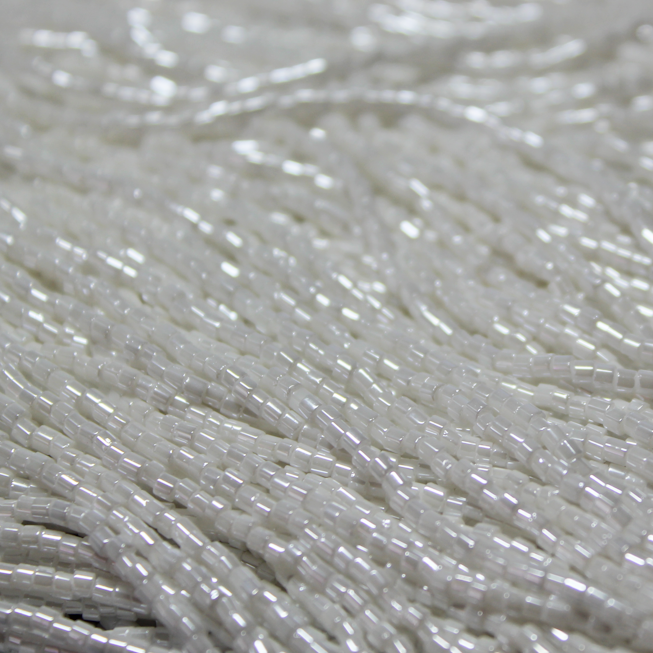 11/0 Czech 2 Cut Opaque White Luster - 112N