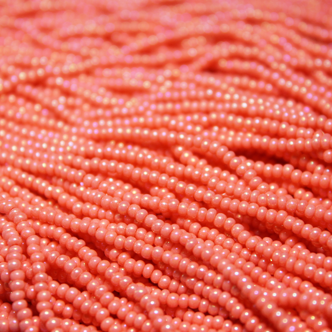 ** BUSTED CLEARANCE ** 11/0 Czech Opaque Coral Pink Iris - 1171