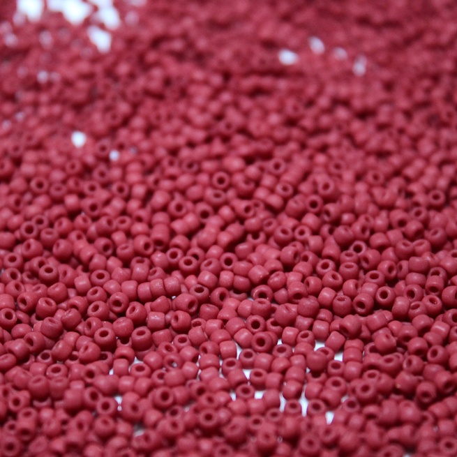 Opaque Matte Dark Red ~ 15/0 JSB F408A Japanese Seed Beads