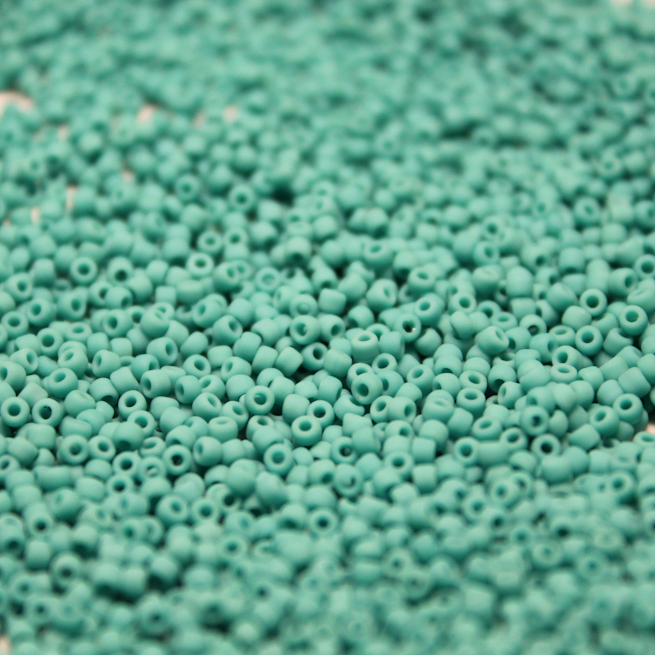 Opaque Matte Turquoise Green ~ 15/0 JSB F412D Japanese Seed Beads