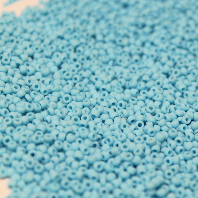 Japanese Opaque Matte Turquoise Blue ~ 15/0 JSB F413 Japanese Seed Beads