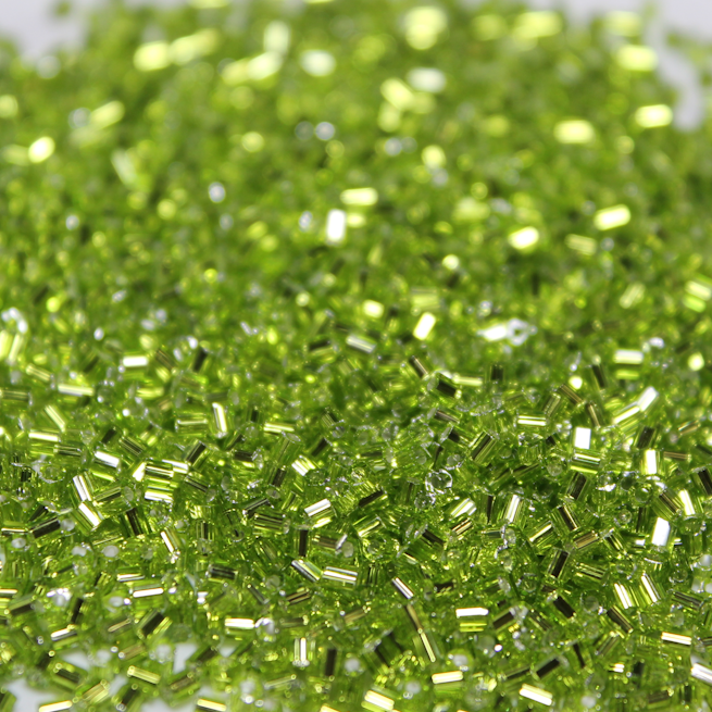 Silver Lined Lime Green ~ 15/0 HEX 14