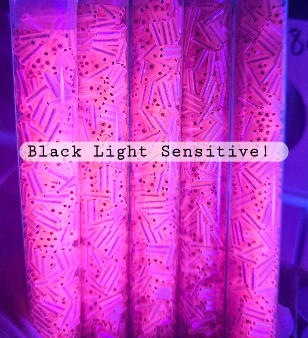 Silver Lined Dyed Pink Bugles ~ 6mm STRAIGHT 22