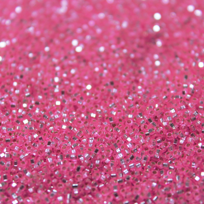 Semi-Frosted Silver Lined Dyed Pink ~ 11/0 JSB 22