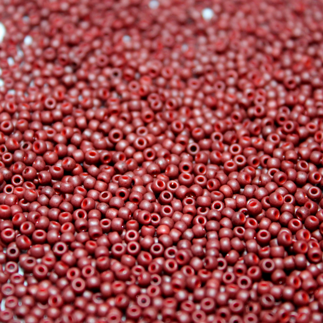 Semi Glazed Dark Red ~ 15/0 JSB 2609F Japanese Seed Bead