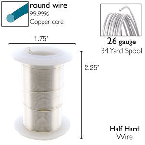 26 Gauge, Tarnish Resistant Wire (34 yd) Silver - SW26