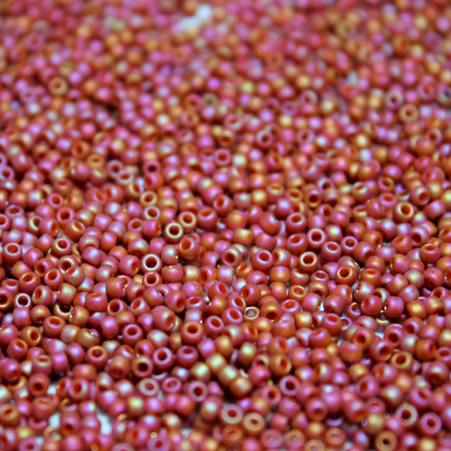 Semi Glazed Orange AB ~15/0 JSB 2641F Japanese Seed Beads