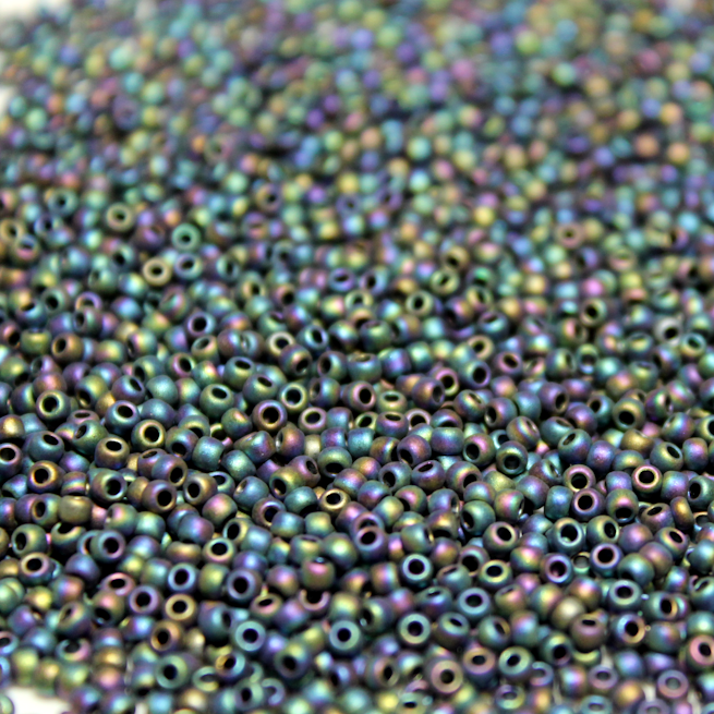 Semi Glazed Jet AB ~ 15/0 JSB 2642F Japanese Seed Beads