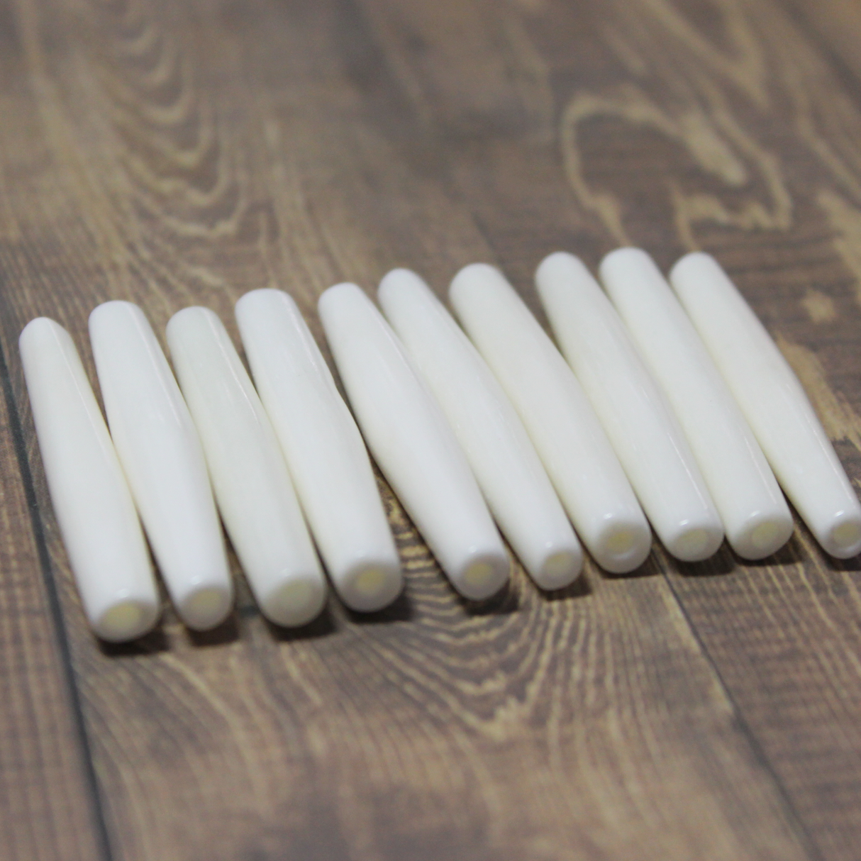 2" White Hairpipe, 10 pieces - HP 5