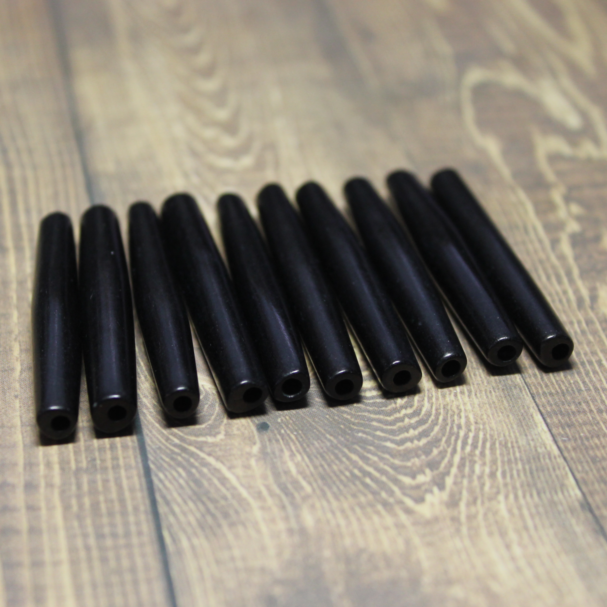 2" Black Hairpipe, 10 pieces - HP 6