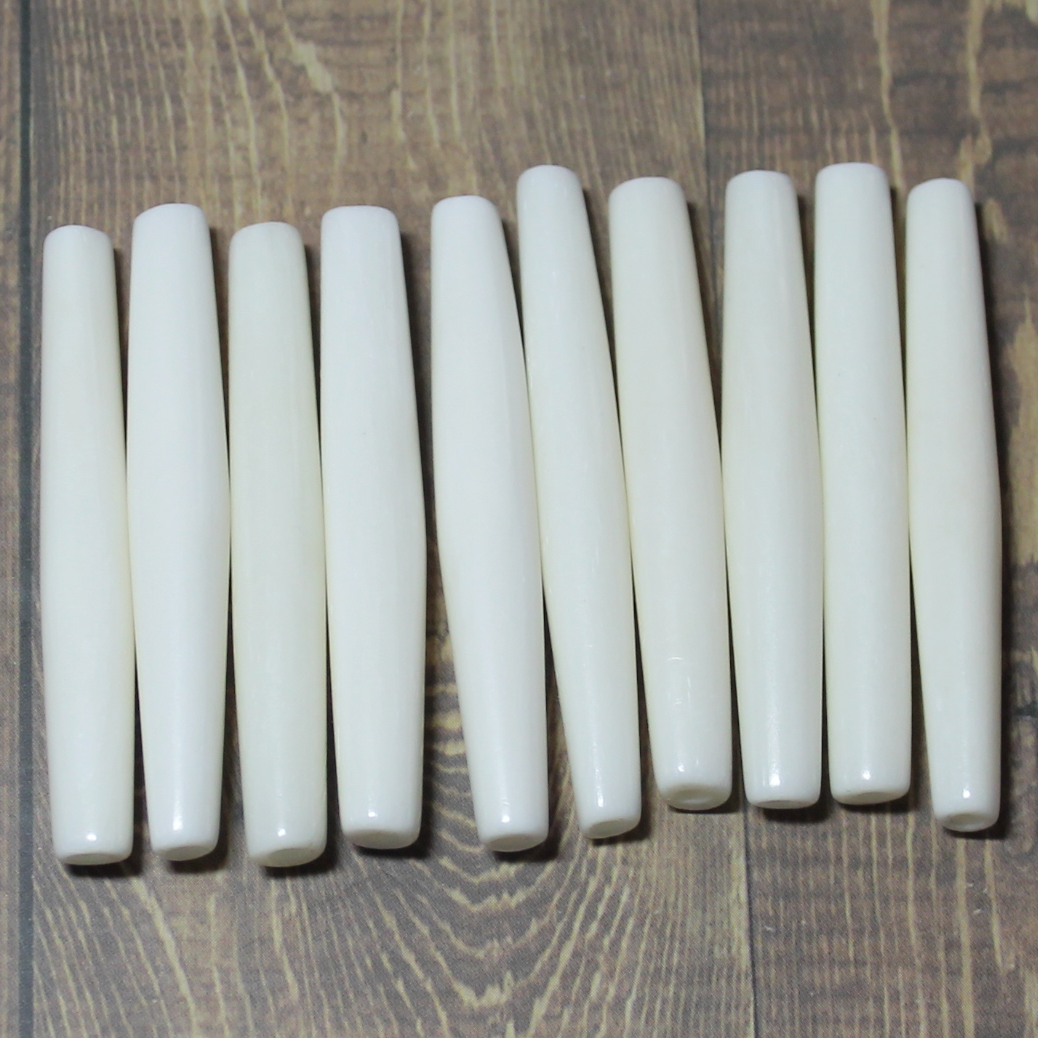 2" White Hairpipe, 10 pieces - HP 5