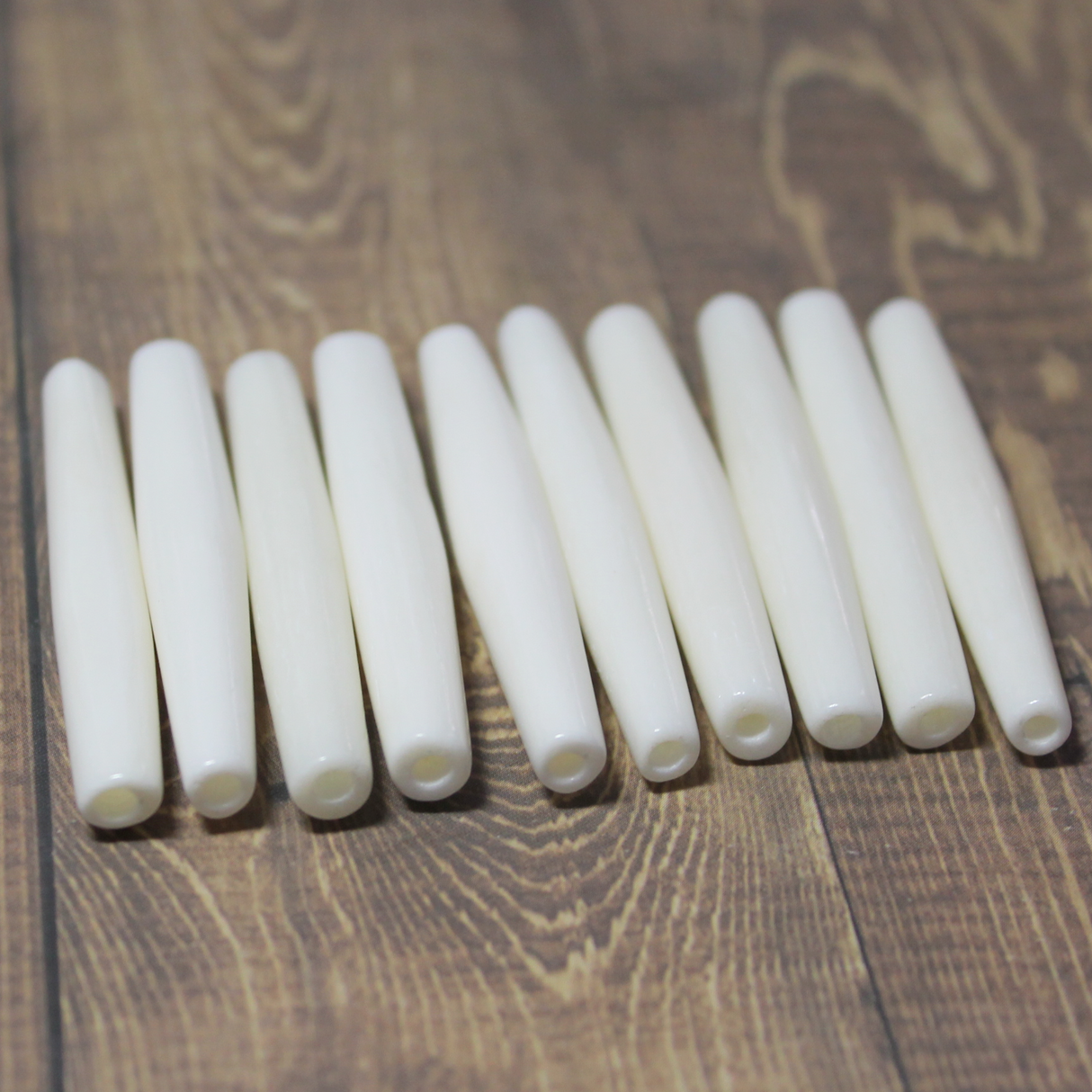 2" White Hairpipe, 10 pieces - HP 5