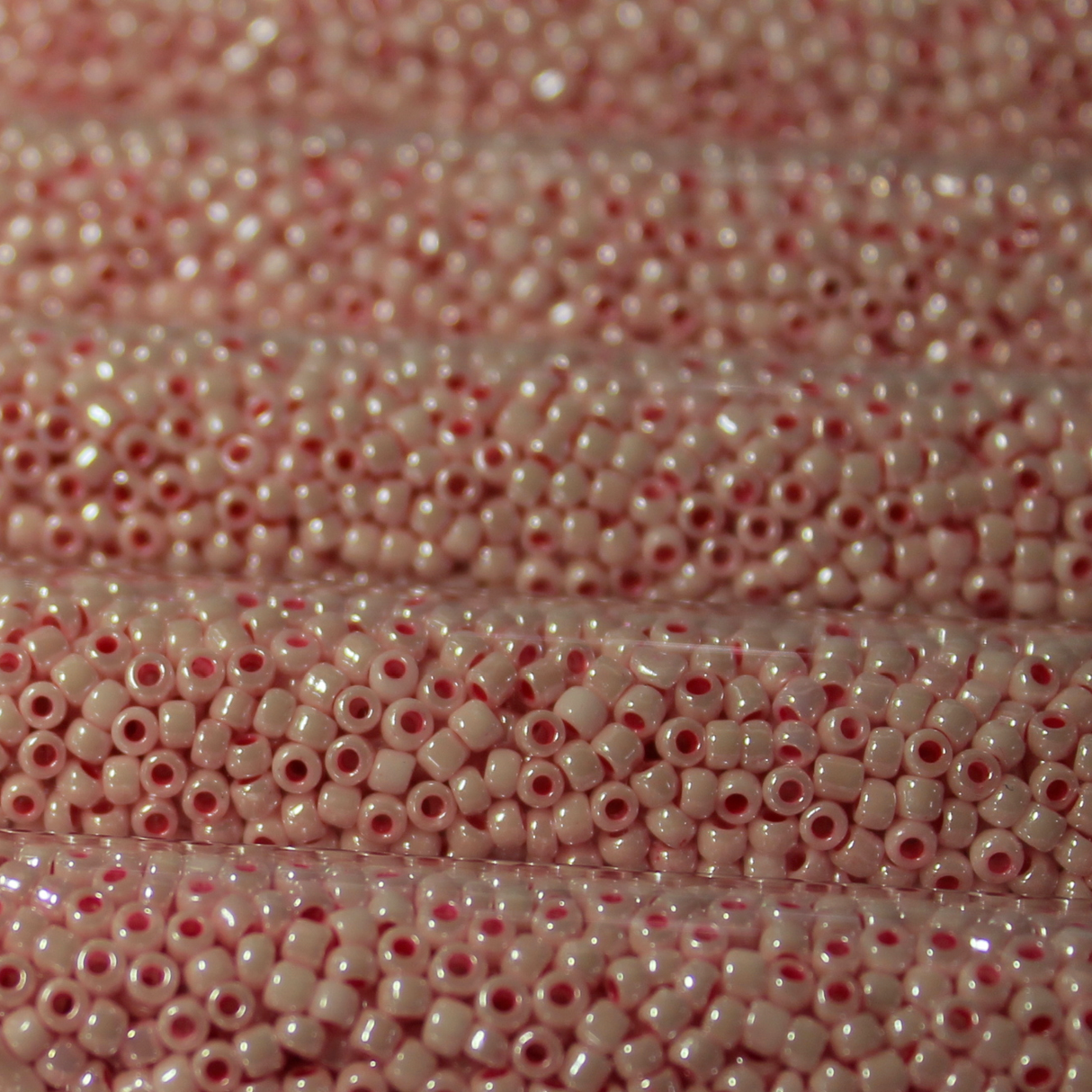 **CLEARANCE ** Dyed Rosey Pink Ceylon Luster ~ 11/0 JSB 428B