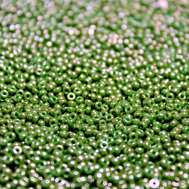 Opaque Dyed Olive Luster ~ 11/0 JSB 431I Japanese seed beads