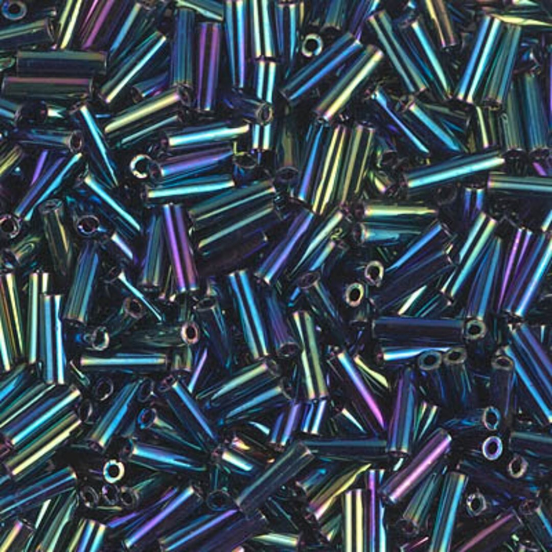 Metallic Variegated Blue Iris Bugles ~ 20mm STRAIGHT 455