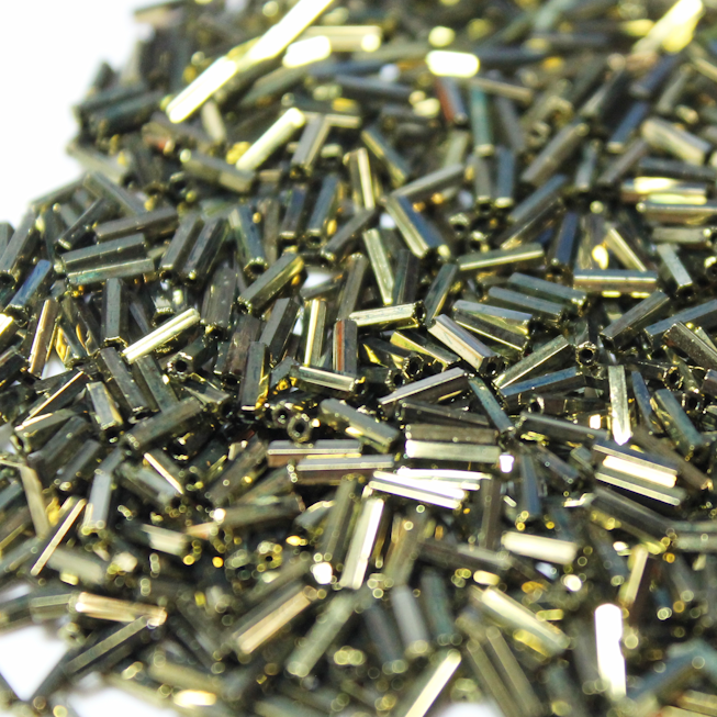 *CLOSEOUT CLEARANCE * Metallic Green Bronze Bugles ~ 6mm STRAIGHT 457M