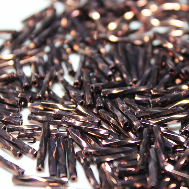 Metallic Red Bronze Bugles ~ 12mm TWIST 457N