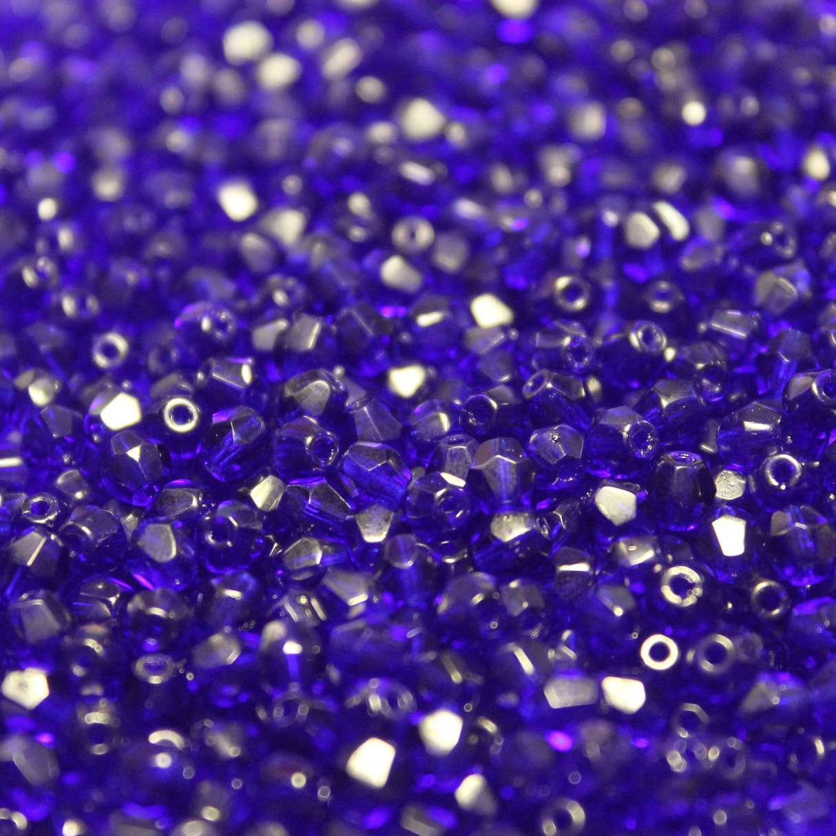 4mm Transparent Cobalt Blue Czech Glass Bicone - 4B06-A