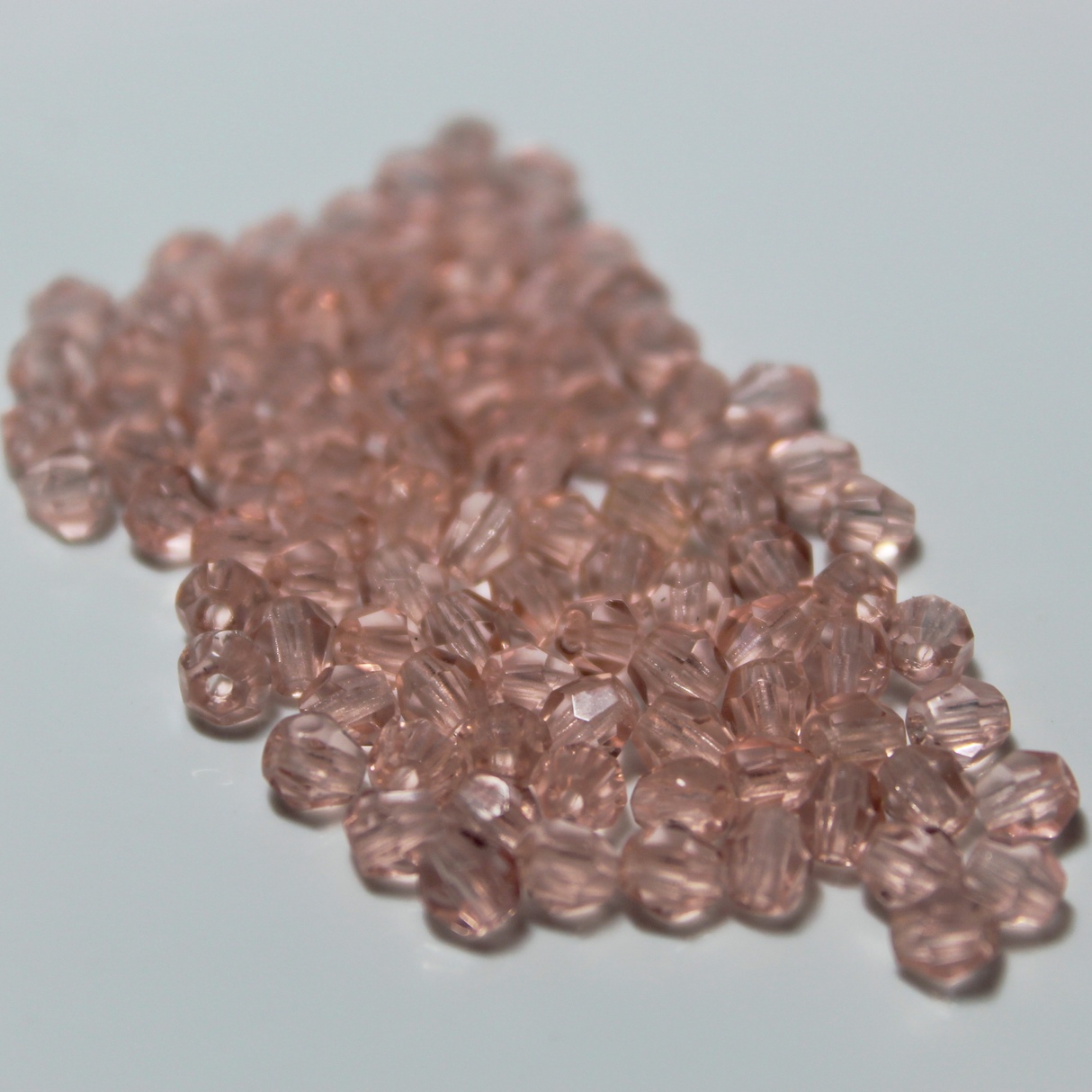 4mm Transparent Pink Glass Bicone - 4B11-A