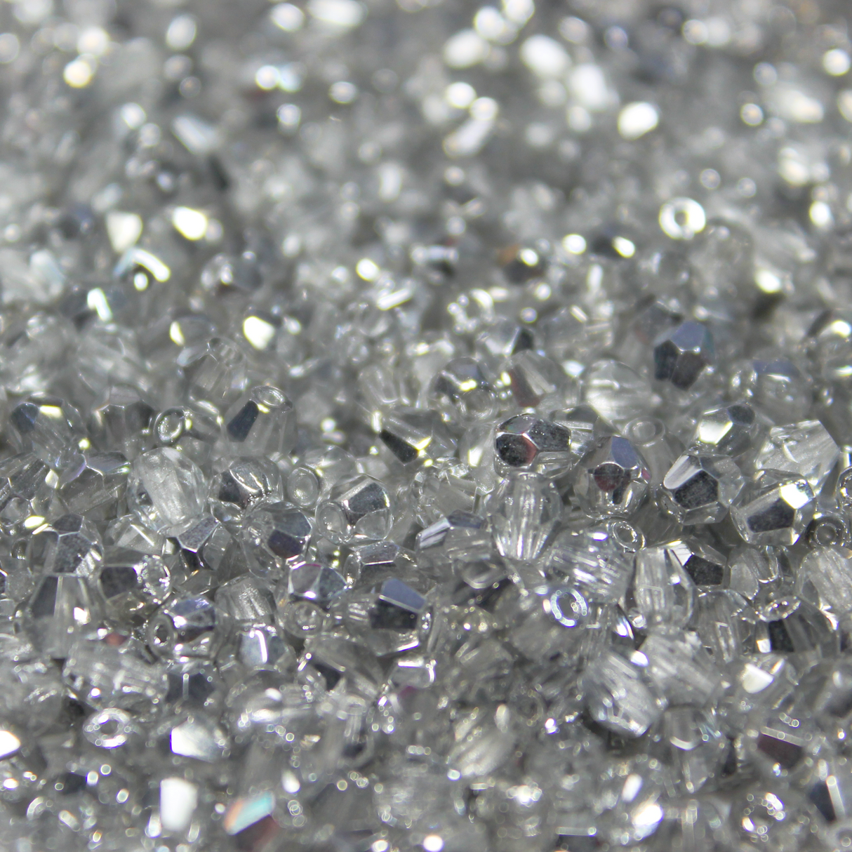 4mm Crystal Silver Czech Glass Bicone - 4B14-A