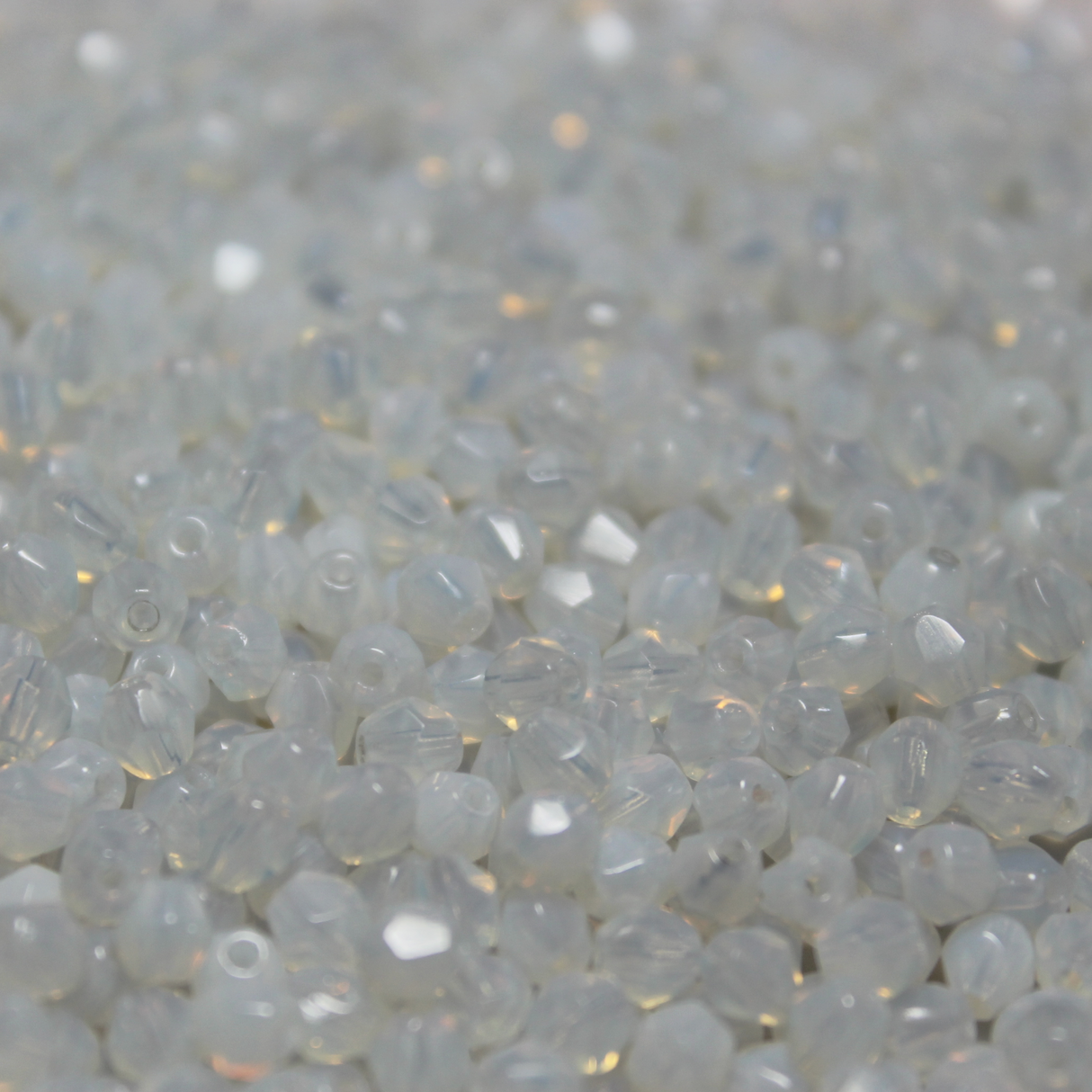 4mm Milky White Czech Glass Bicone - 4B29-A