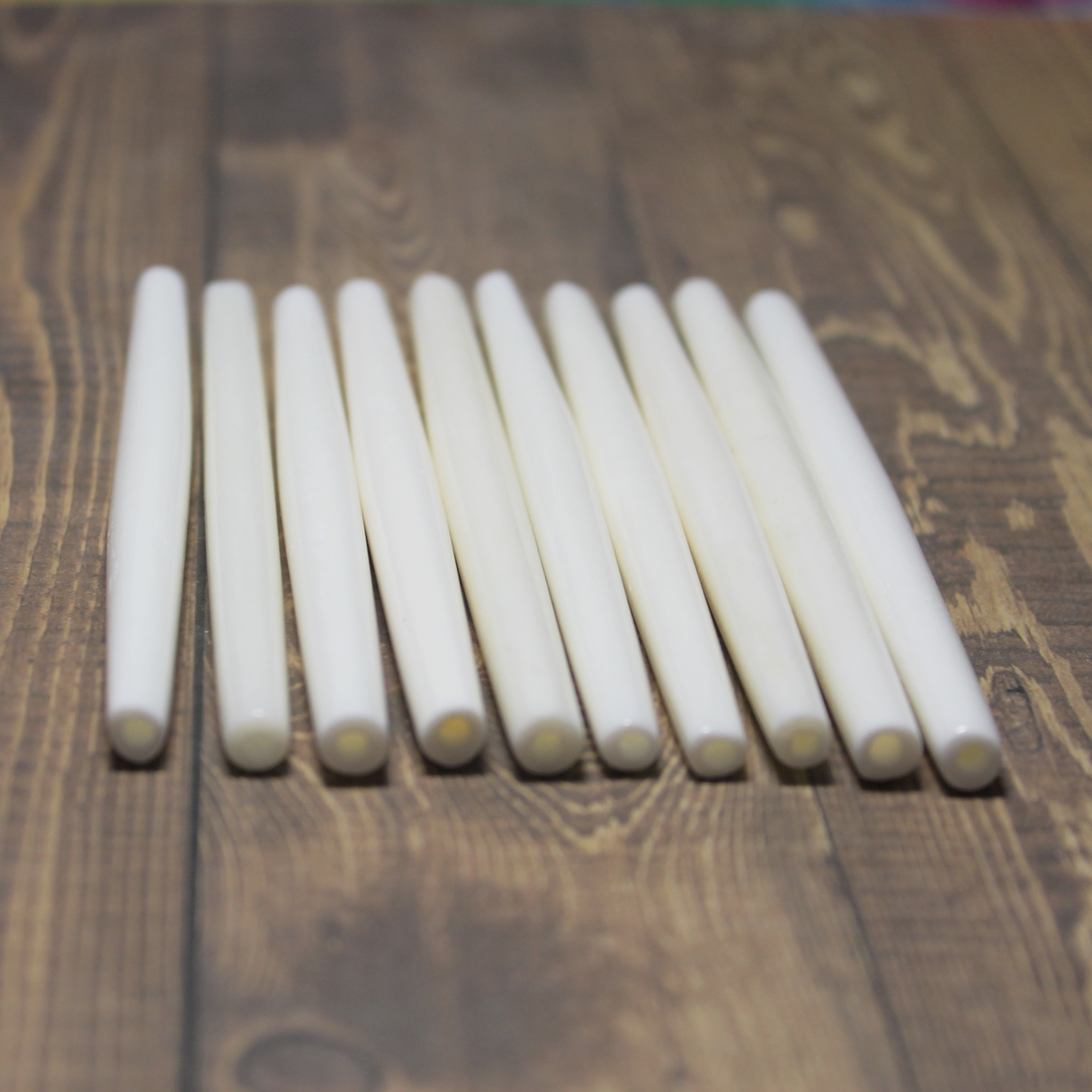 4" White Hairpipe, 10 pieces - HP 7