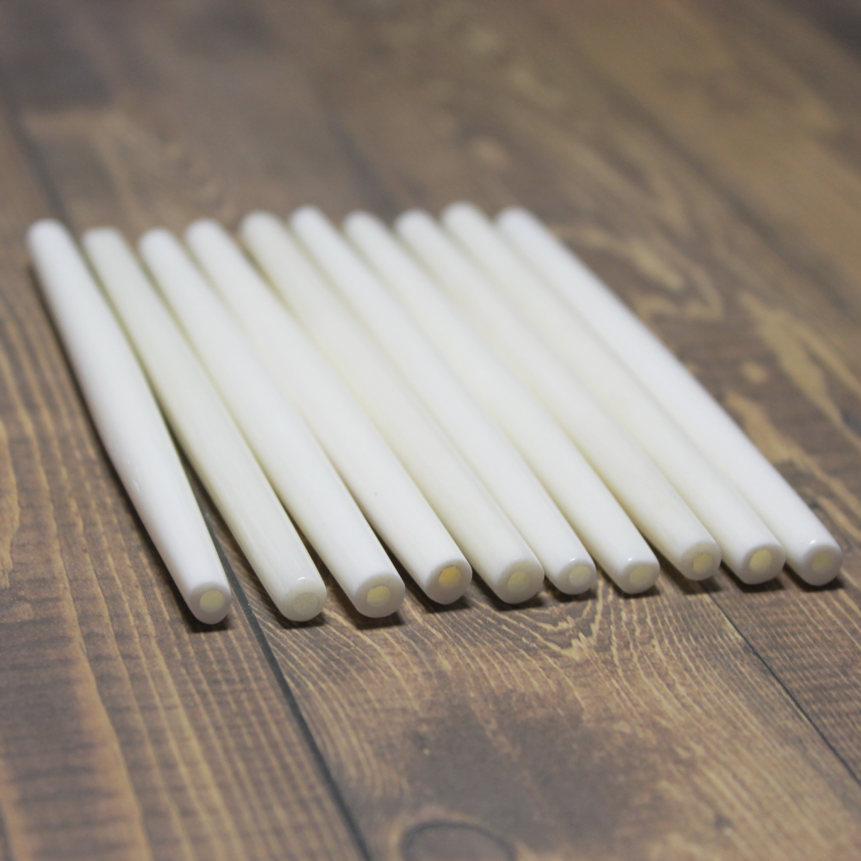 4" White Hairpipe, 10 pieces - HP 7