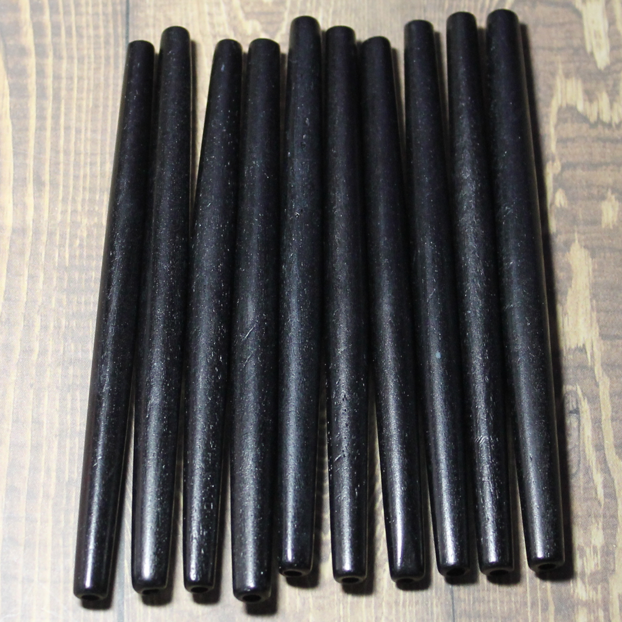 4" Black Hairpipe, 10 pieces - HP 8