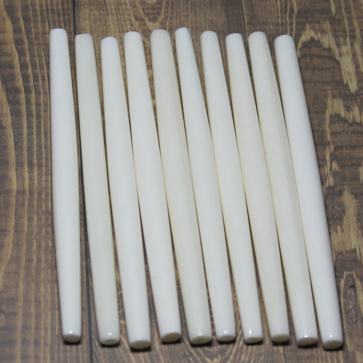4" White Hairpipe, 10 pieces - HP 7