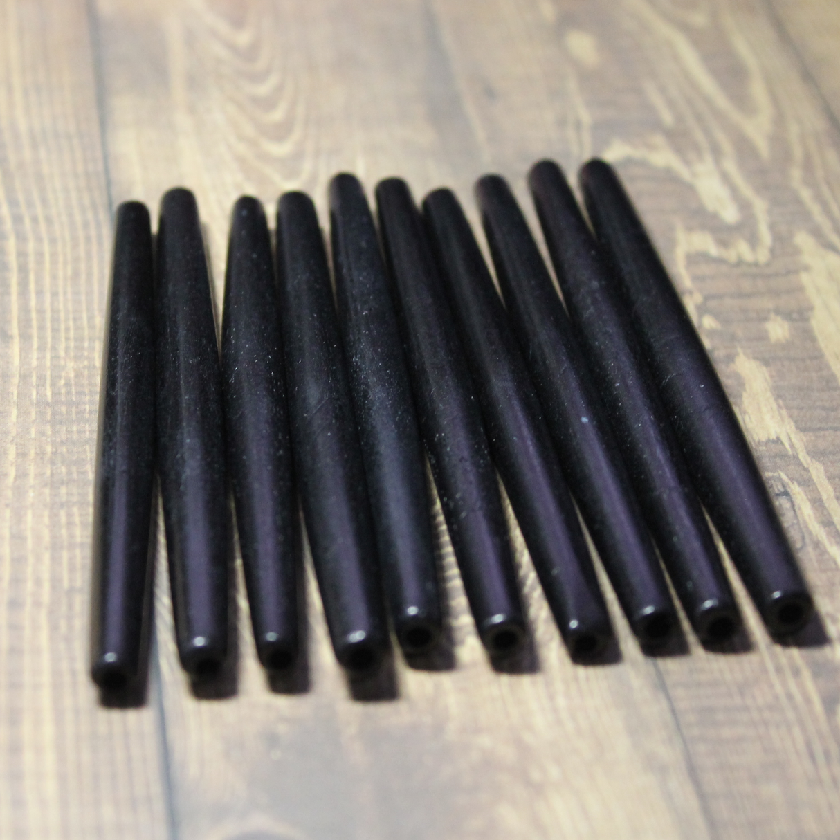4" Black Hairpipe, 10 pieces - HP 8