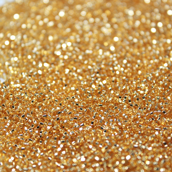 Silver Lined Gold ~ 11/0 JSB 4 Japanese seed beads