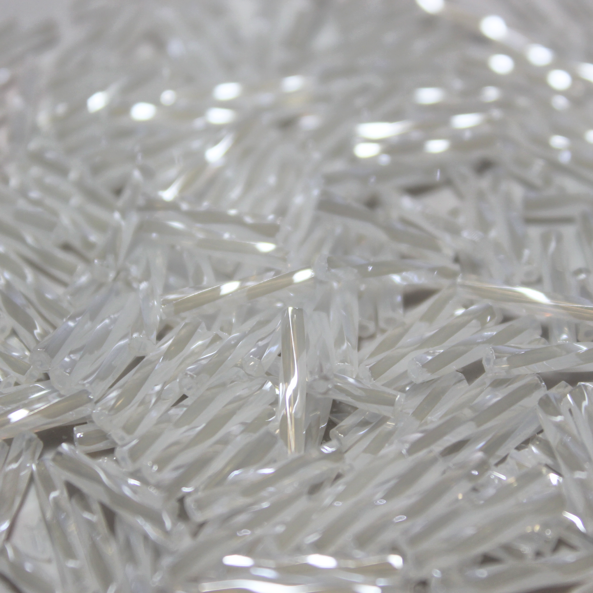 Ceylon White Pearl Luster Bugles ~ 12mm TWIST 511