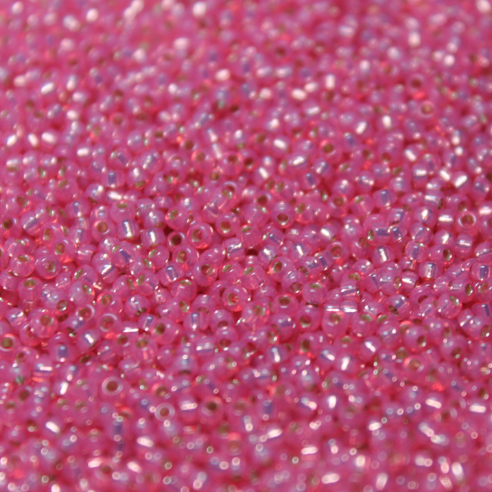 Gilt Lined Rose Alabaster ~ 15/0 JSB 556 Japanese Seed Beads