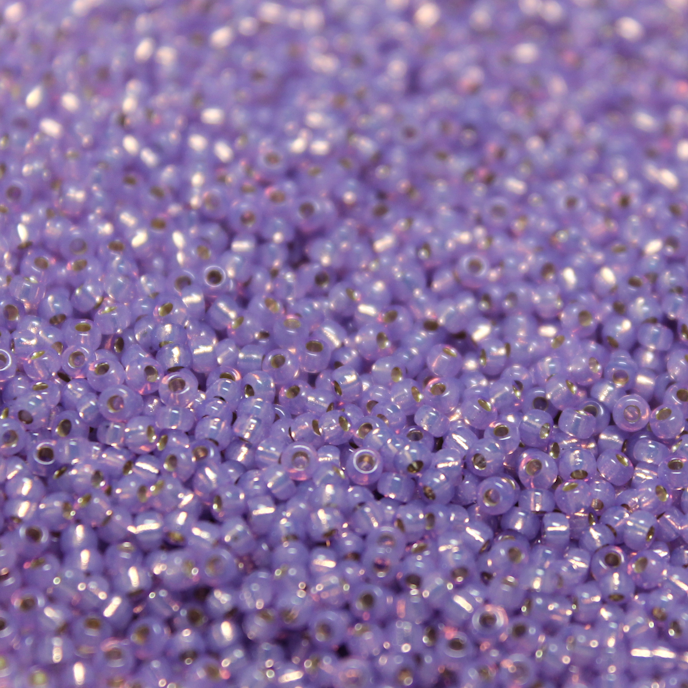 Silver Lined Dyed Violet Alabaster ~ 15/0 JSB 574 Japanese seed beads