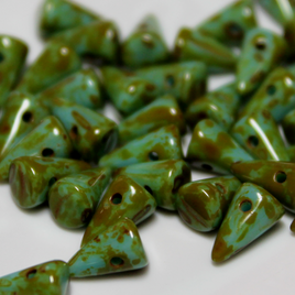 5x8mm Spike (24 pcs) Turquoise Picasso ~ Spike 27