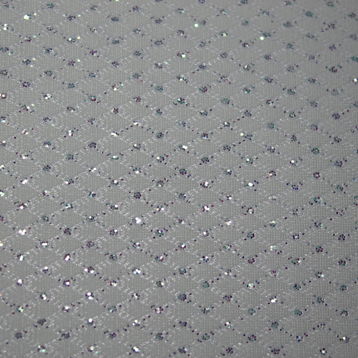 Faux Leather Sheet - White Glitter Rhombus - 5