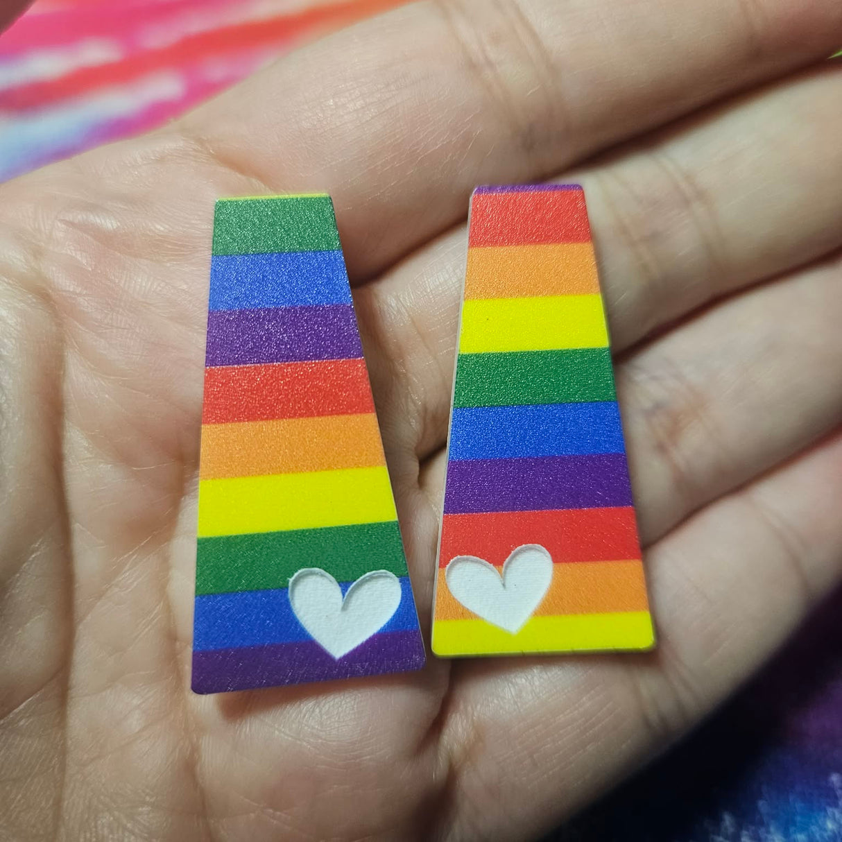 1.5" Rainbow Love Acrylic Trapezoid - S42