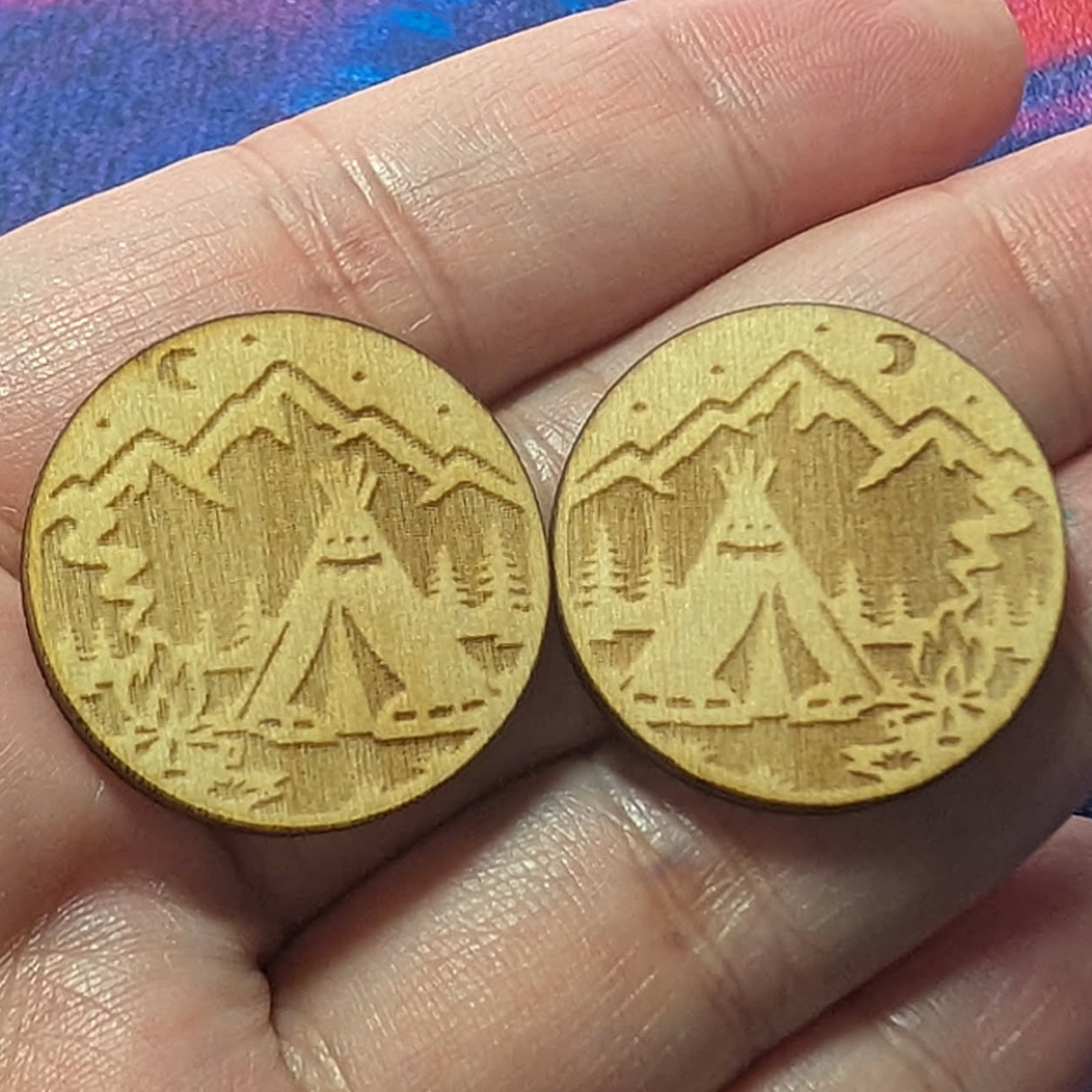 1" Round Moonlit Camp Wood - S9