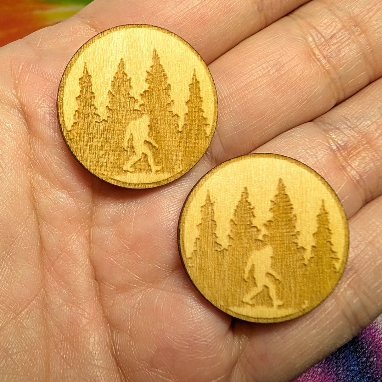 1" Round Gone Squatchin' Wood - S209