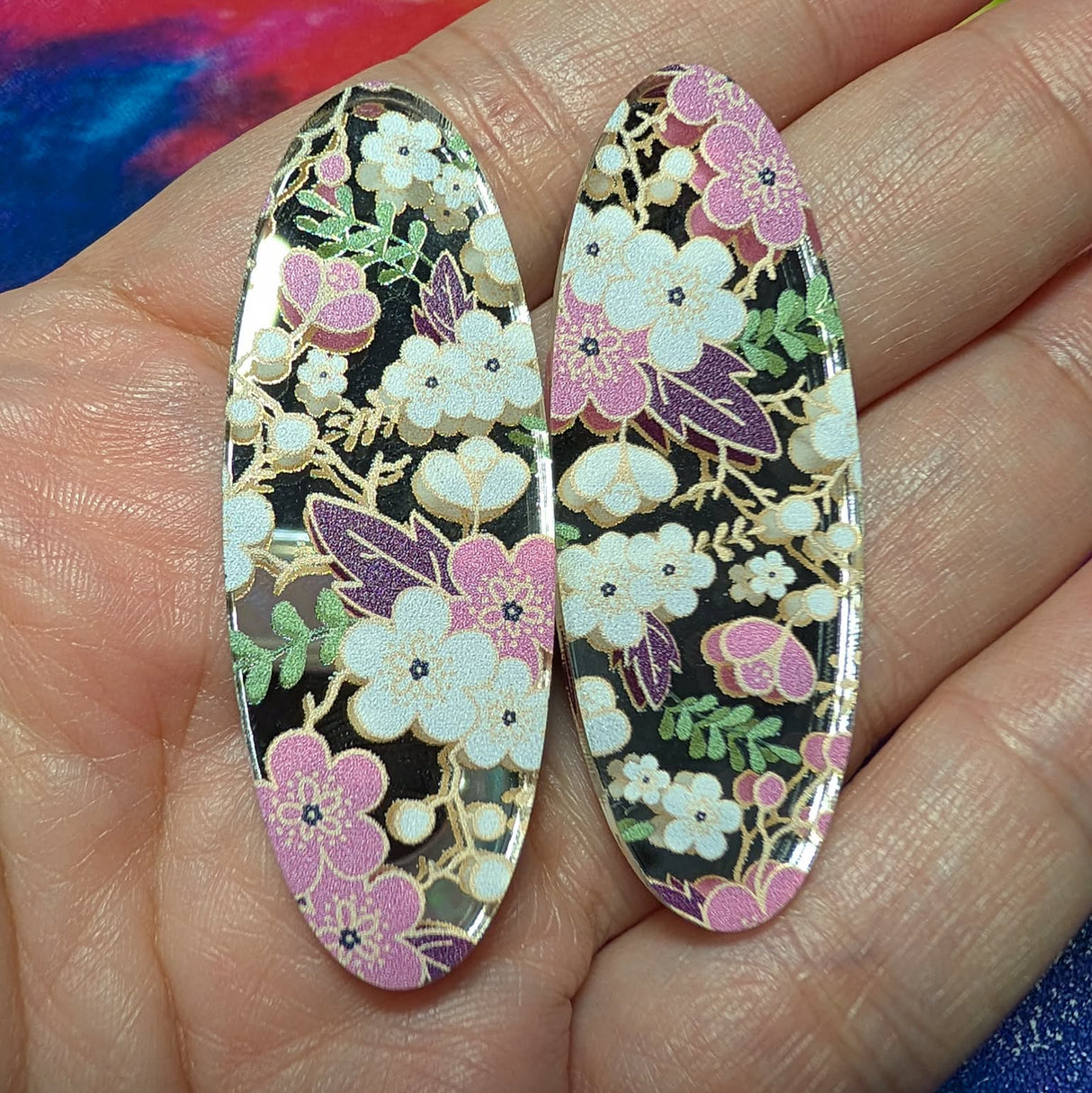2" Cherry Blossom Mirror Oval - S103