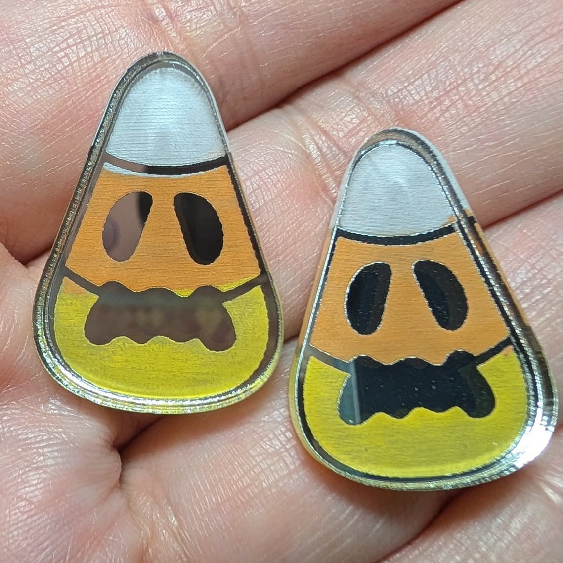 1" Jack O' Corn Mirror Cabochons - P114
