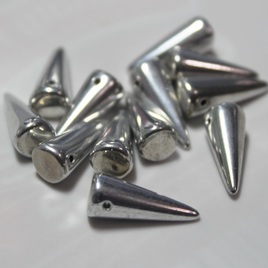 7x17mm Spike (12 pcs) Real Silver Plate - 7SP20