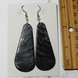 Synthetic Zebra Obsidian Slab Earrings - A9