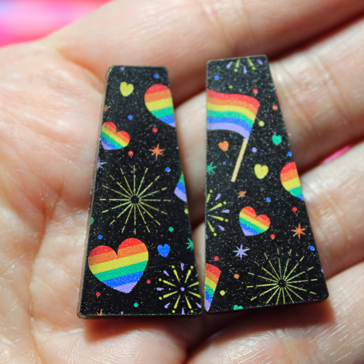 1.5" Pride Parade Acrylic Trapezoid Black - S211