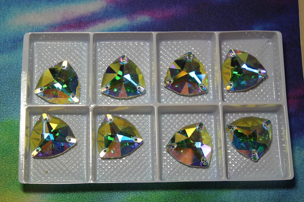 22mm (1 pr) Glass Trilliant Clear AB Rhinestone - C231